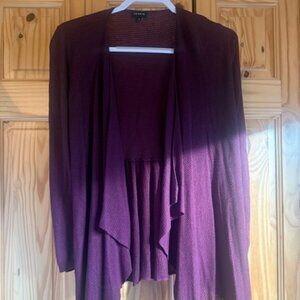 Torrid Open-Front Cardigan – Wine Burgundy Waffle Knit Size 0 or Large